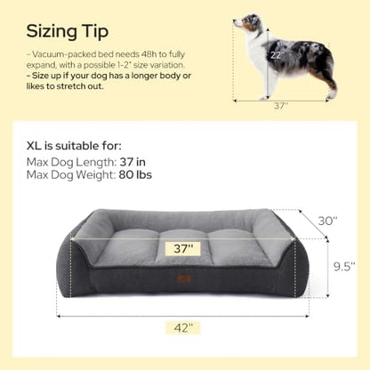 Bedsure SupportMax™ Extra Thick Orthopedic XL Dog Beds Large Sized Dog - Image 6