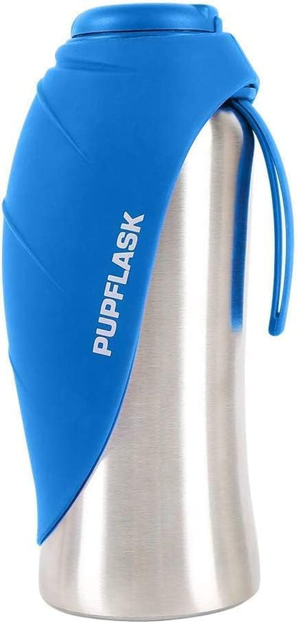 PupFlask Large Dog Water Bottle, Portable Stainless Steel Travel Bowl by TuffPupper