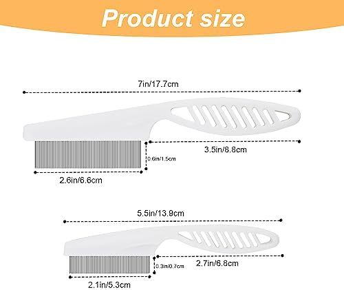 NQEUEPN 2-in-1 Multifunctional Pet Hair Comb, Stainless Steel & ABS, 2 Packs, for Grooming & Dehairing, Cat & Dog Comb - Image 2