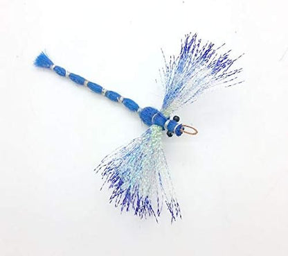3 Inch Handmade Cat Toy Teaser Wand Refill Dragonfly - Blue Natural Material Toy, Hunting Instinct Play, Interactive Exercise Attachment for Indoor Cats
