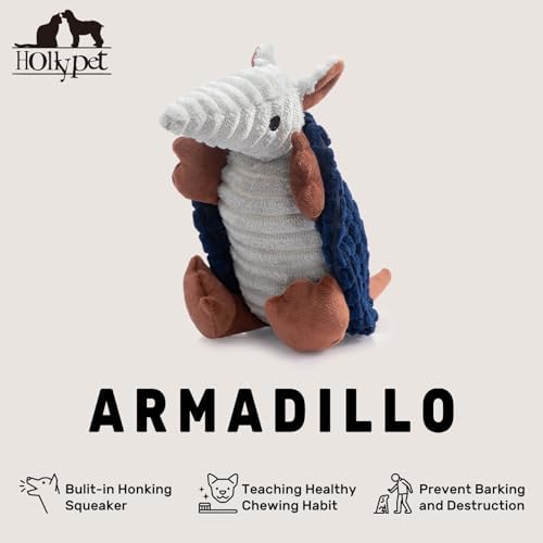 Hollypet Armadillo Squeaky Puppy Dog Toys for Small Medium Dogs, 8" - Image 4