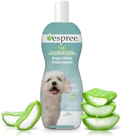 Espree Bright White Dog Shampoo & Conditioner, Dog Coat Whitening, 20oz by Espree