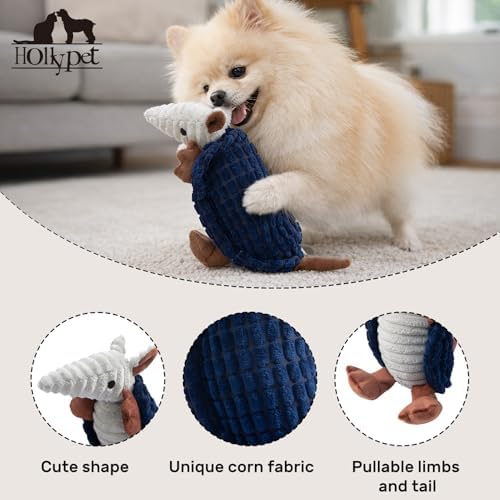 Hollypet Armadillo Squeaky Puppy Dog Toys for Small Medium Dogs, 8" - Image 3