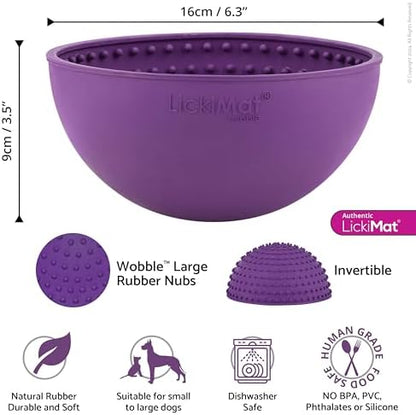 LICKIMAT Wobble, Dog Slow Feeder Bowl Lick Mat, Boredom Anxiety Reducer; Perfect for Food, Treats, Yogurt, or Peanut Butter. Fun Alternative to a Slow Feed Dog Bowl, Purple - Image 2