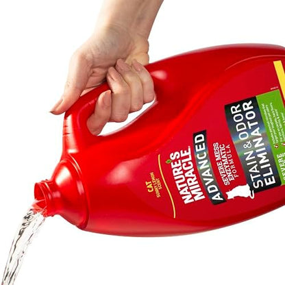 Nature’s Miracle Advanced Cat Stain & Odor Eliminator, Severe Mess, 1 gal - Image 3