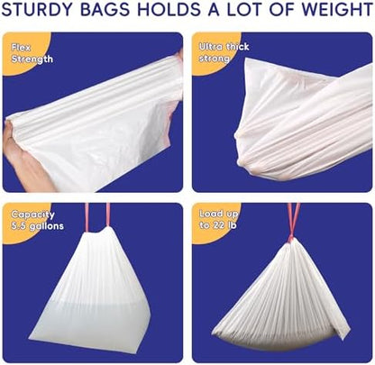 Drawstring Litter Liner Bags 100 Pack-Cat Litter Box Liner Bags for Litter Box Robot 3 and 4 Thick Waste Bags for Self-cleaning Cat Litter Box Liner Trash Bags for Home/Kitchen Trash Cans - Image 5