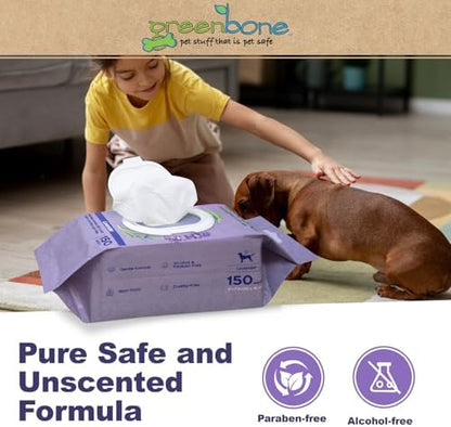 Greenbone Pet Dog Wipes French Lavender Natural for Grooming Paws, Body and Butt, Cleaning Deodorizing - Image 4