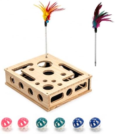 Cat Toys for Indoor Cats - Interactive Box Puzzle Toy Nail File Scratcher by Mesiiloly