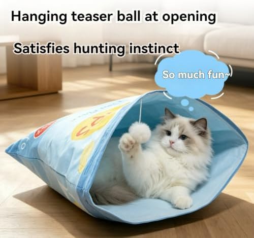 Cat Kitten Toy Sleeping Bag Cute Potato Chip Bag Design Hanging Snack Crinkle Sound Toy Pet Accessories Gift Choice - Image 6