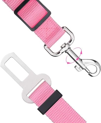 Elisel Elisel 2 Packs Adjustable Length Pet Dog Cat car seat Belt Pet seat Belt Pet Accessories for Dogs Cats and Pets (Pink) - Image 3