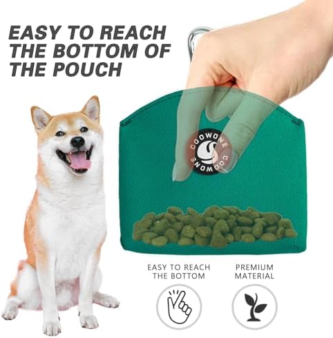 Dog Treat Pouch Magnetic Closure Small Dog Training Treat Pouch Pocket Sized Small Dog Treat Pouch with Clip (Green) - Image 5