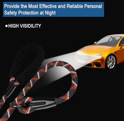 6 FT Heavy Duty Dog Leashes with Comfortable Padded Handle,Grey Orange - Image 3