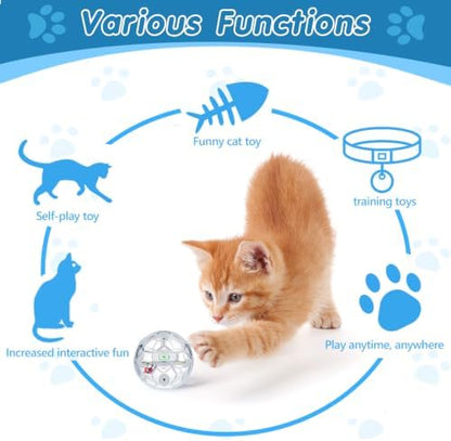 Sratte 2 Pcs Rechargeable Light up Cat Ball Ghost Hunting, Blue - Image 4