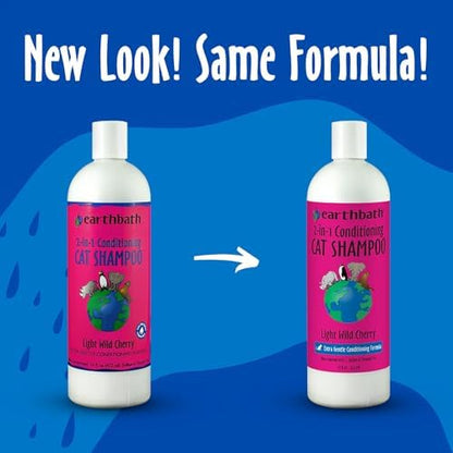earthbath Wild Cherry 2-in-1 Cat Conditioning Shampoo, 16 Oz (1 Pack) - Image 2