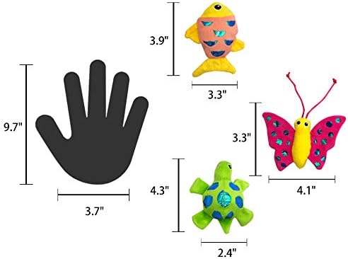 Catnip Toys Crinkle Paper, 3 Pack Cat Toys with Catnip, Cat Chew Toy for Indoor Cats, Fish Turtle Butterfly Catnip Toys - Image 6