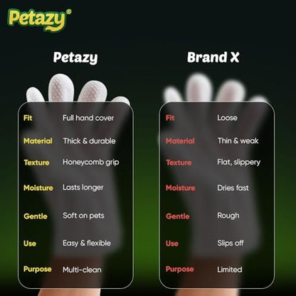Petazy Pet Glove Wipes for Dogs & Cats - Paws, Ears & Butt Cleaning, 50 pk - Image 5