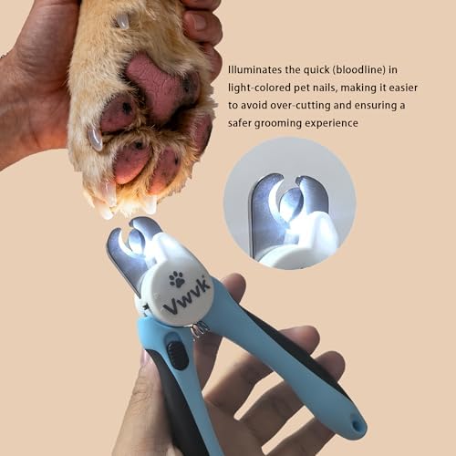 Dog Nail Clippers with Light, Professional Toenail Clippers for Thick Toenails, LED Illuminated Pet Nail Trimmer to See Bloodline, Safety Guard & Blade Lock, for Dogs & Cats - Image 5