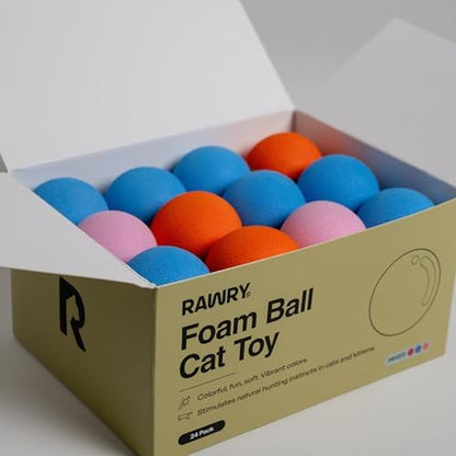 Rawry Foam Ball Cat Toy for Indoor Cats & Kittens, 24 Pack, Three Colors - Image 6