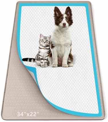 Pee Pad Holder for Dogs 34''x22'' Silicone Puppy Pee Pad Tray, Khaki by Bartuke