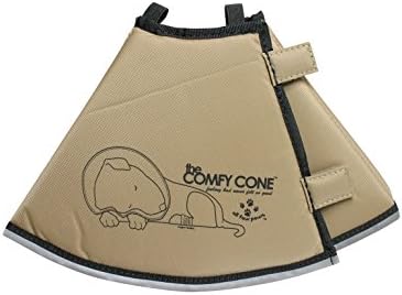 All Four Paws Comfy Cone Pet Cone for Dogs, Cats, Small-Long, Tan - Comfortable Soft Dog Cone Collar Alternative for After Surgery, Wound Care, Spay, Neuter - Dog and Cat Recovery Elizabethan-Collar by AllFourPaws