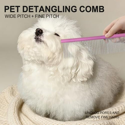 HOP Purple Large Pet Stainless Steel Comb for Dogs&Cats 7.44in/18.9cm - Image 2