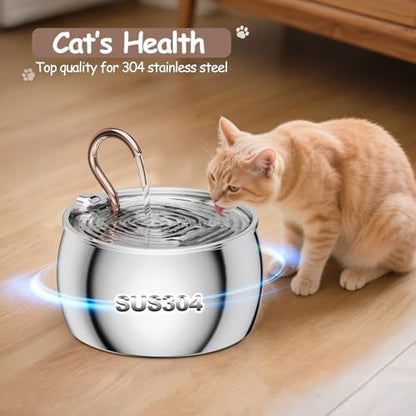 2.5L/84oz Gooseneck Cat Water Fountain Stainless Steel Ultra-Quiet - Image 2