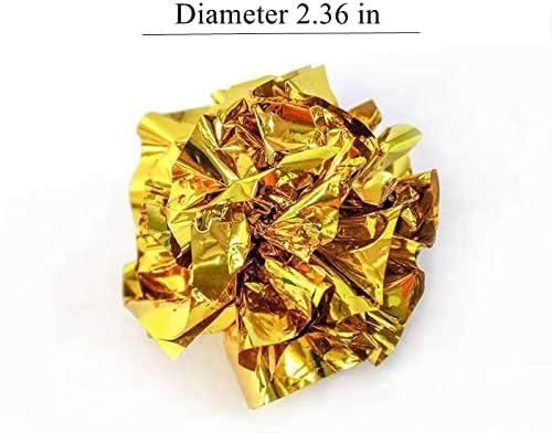 ISMARTEN 12 Packs Crinkle Balls Cat Toys for Indoor Cats, Lightweight Shiny Crinkle Paper Ball for Kitten (Random Color) (2.36 in)