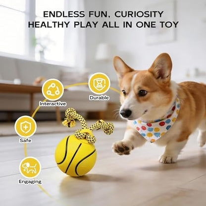 Pet Prime Interactive Dog Ball Toy with Rope,Rechargeable Automatic Rolling Ball with Motion Activated,3 Play Modes for Medium/Large Dogs, Self-Moving Toy to Keep Pets Busy and Entertained Yellow - Image 6