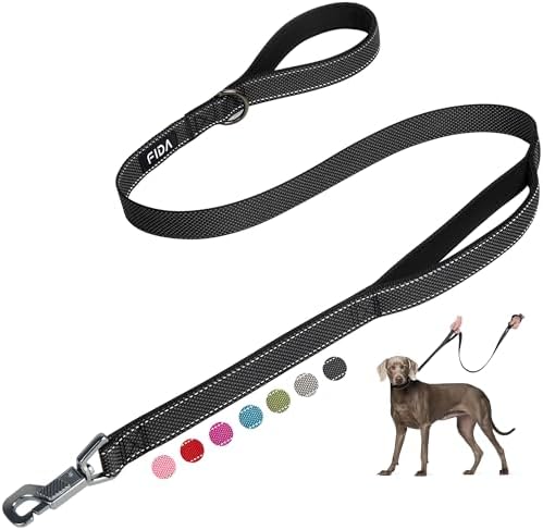 Fida Heavy Duty Dog Leash for Medium Large Dogs, 5 FT, Dual Padded Handles by Fida