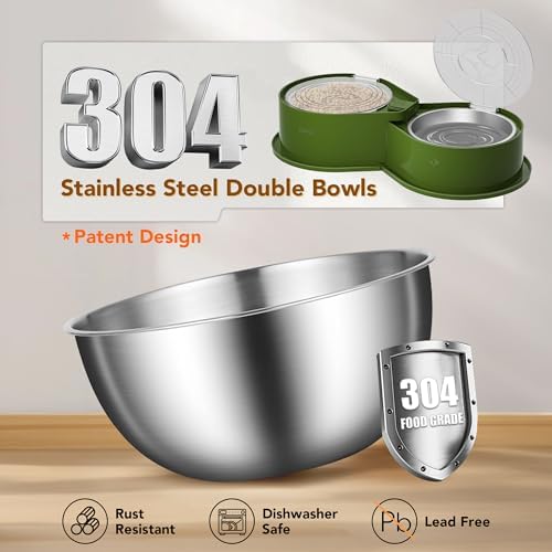 Newget 304 Stainless Steel Dog Bowl Set with Lids, 24oz Foldable Pet Dishes - Image 4