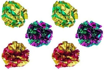 Mylar Crinkle Balls Cat Toys Interactive Crinkle Cat Toy Balls Independent Pet Kitten Cat Toys for Fat Cats Kittens Exercise, Soft and Right Size (6 Pack) - Image 2
