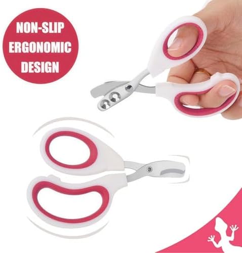 Stainless Steel Bearded Dragon Nail Clippers,Lizard Nail Clippers,Bearded Dragon Supplies,Bearded Dragon Nail Scissors for Small Reptiles,Turtle,Chameleon,Iguana，Hedgehog (Rose red) - Image 3