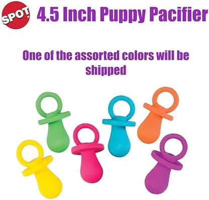 SPOT Puppy Pacifier Latex Dog Toy – Soft Binky-Shaped Chew for Teething Puppies & Small Dogs, 4.5 Inch, for Light Chewers Only, Squeaky Natural Latex, Assorted Colors - Image 2