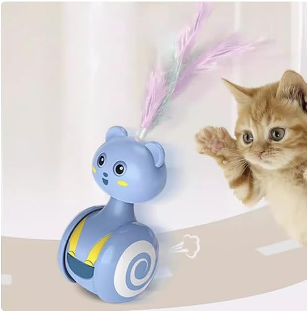 Cat Toys cat Feather Toy A Gentle Push Will Move Forward, Teasing Cats and Interactive Toys,Cute cat Toys, Funny cat Toys,