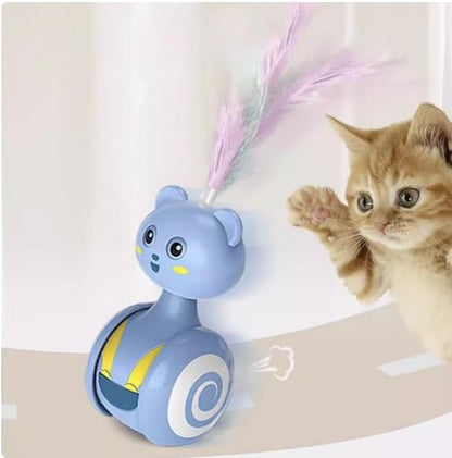 Cat Toys cat Feather Toy A Gentle Push Will Move Forward, Teasing Cats and Interactive Toys,Cute cat Toys, Funny cat Toys,