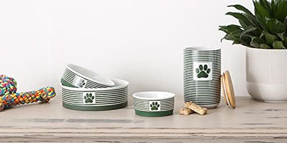 Bone Dry Paw & Patch Ceramic Pet Collection, Medium Set, 6x2, Hunter Green, 2 Piece (5742) - Image 5