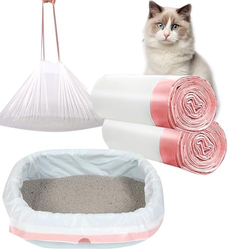 37'' x 18'' Cat Litter Box Liners Large Jumbo 20 Count Drawstring Cat Litter Bags 2 MIL Extra Thick Litter Pan Liners for Large Giant Litter Boxes (20 Count) by YYaaloa