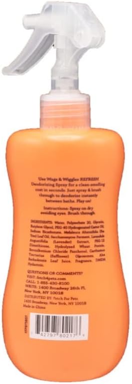 Wags & Wiggles Refresh Dog Deodorizing Spray in Zesty Grapefruit | Long Lasting Dog Grooming Deodorizer Spray | Easy to Use Deodorizing Spray for Dogs to Combat Smelly Dog Odors, 12 Ounces (Pack of 2)