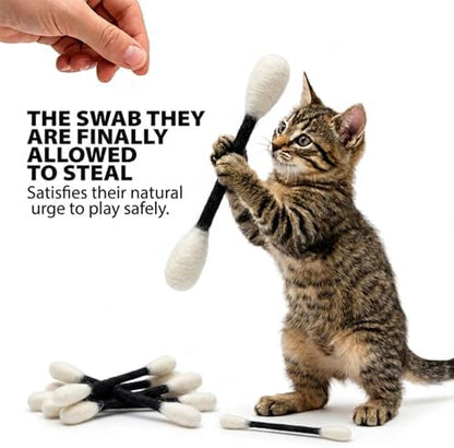 Glaciart One Swabs Cat Toys with Catnip - 6 Pk | Durable for Chew, Cute Cat Toys Interactive Kitty for Boredom, Exercise, & Play | Filled w/Organic Catnip for Anxiety & as Digestive Aid | Gift Idea - Image 3