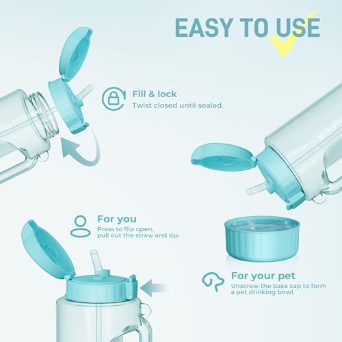 Dog & Mom Water Bottle 40.58oz with Detachable Bowl for Travel - Image 5