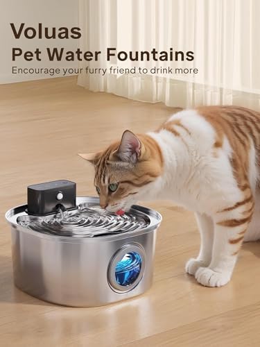 Voluas Replacement Cat Water Fountain Filters, 6 Filters and 6 Pre-Filter Sponges for 108oz/3.2L Stainless Steel Pet Water Fountain 309A/309B/309C - Image 4