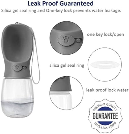 WePet Portable Dog Water Bottle, 12 OZ, Leak Proof Puppy Water Dispenser with Drinking Feeder for Pets Outdoor Walking, Hiking, Travel, Food Grade Plastic - Image 4