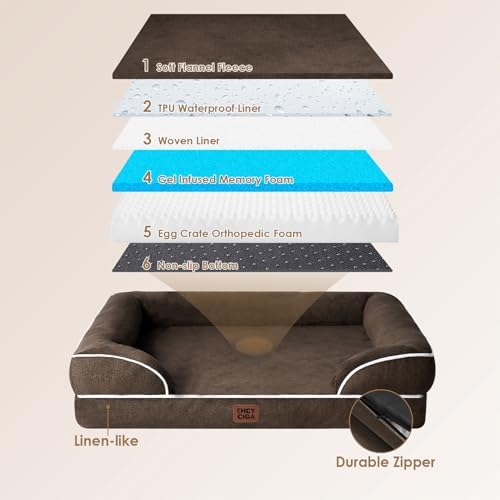 EHEYCIGA Orthopedic Small Dog Bed, Waterproof Memory Foam Washable Pet Beds - Image 5