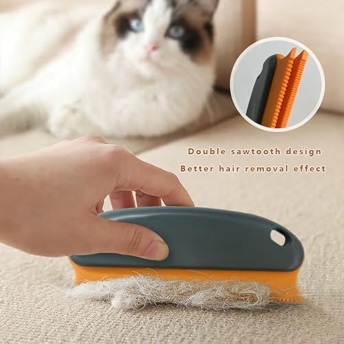 Paws & Co. Pet Hair Remover for Dogs Cats - 4-in-1 Cleaning Kit with Grooming Brush, Massage Comb & Dustpan - Fur Cleaner for Furniture, Carpet, Car, Sofa - Image 4