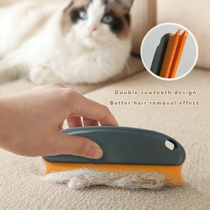 Paws & Co. Pet Hair Remover for Dogs Cats - 4-in-1 Cleaning Kit with Grooming Brush, Massage Comb & Dustpan - Fur Cleaner for Furniture, Carpet, Car, Sofa - Image 4
