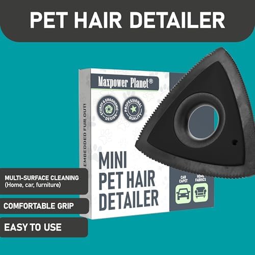Maxpower Planet Dog Hair Remover, Reusable Fur Remover for Car Carpet, Cleaner Truck Detailing, Easy Use Car Detailing Mini Hair Removal Tool, Pet Removal Tool for Pet Fur (Black) - Image 2