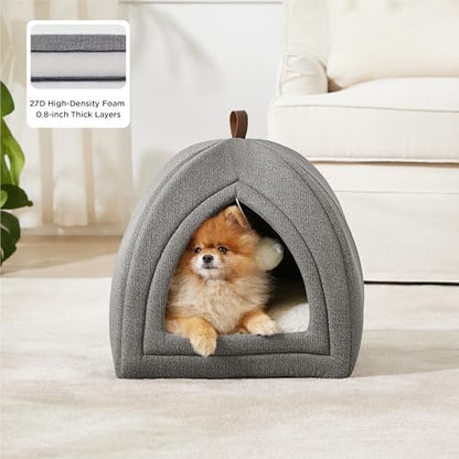 Bedsure 2in1 Cat Beds for Indoor Cats Cave for Kitten with Washable Pillow - Image 2