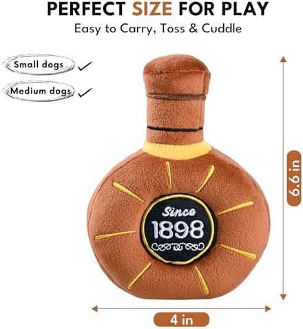 CHEWFFON Whiskey Dog Toy, Squeaky & Crinkle Interactive Puppy Toy - Image 4