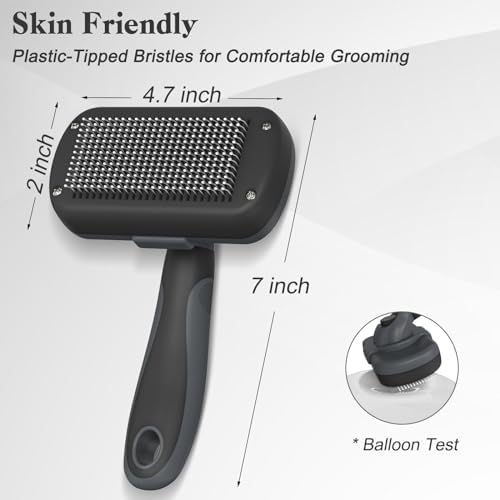 Swihauk Self Cleaning Slicker Brush - Skin Friendly for Dogs & Cats, Deshedding Grooming Tool for Shedding Hair, Puppy Brush for Haired Pets - Image 4
