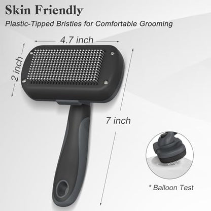 Swihauk Self Cleaning Slicker Brush - Skin Friendly for Dogs & Cats, Deshedding Grooming Tool for Shedding Hair, Puppy Brush for Haired Pets - Image 4